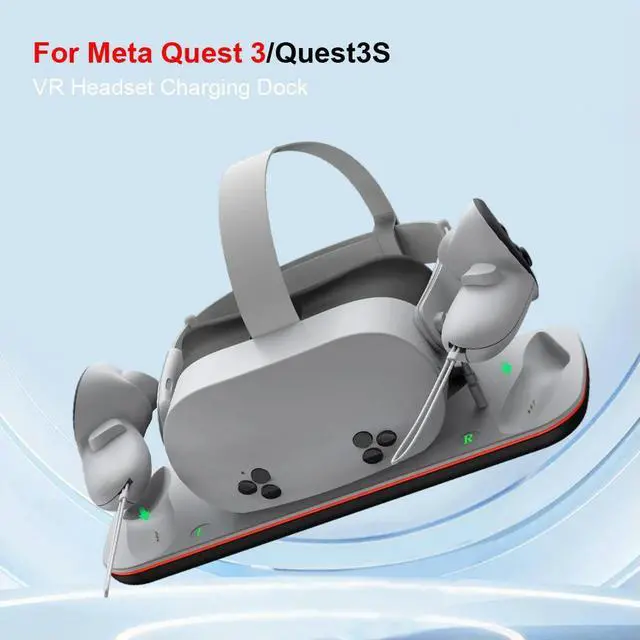 Alt view image 2 of 4 - For Quest 3/3S Charging Base VR Headset Controller Charger Dock Station With LED Indicator Controller Fast Charging Dock