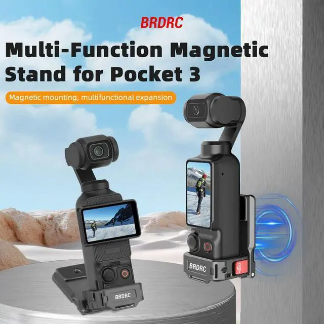 Alt view image 4 of 4 - For Osmo Pocket 3 Magnetic Mount Stand Angle Adjustable Magnetic Bracket Mount Base Expansion Adapter Camera Accessories