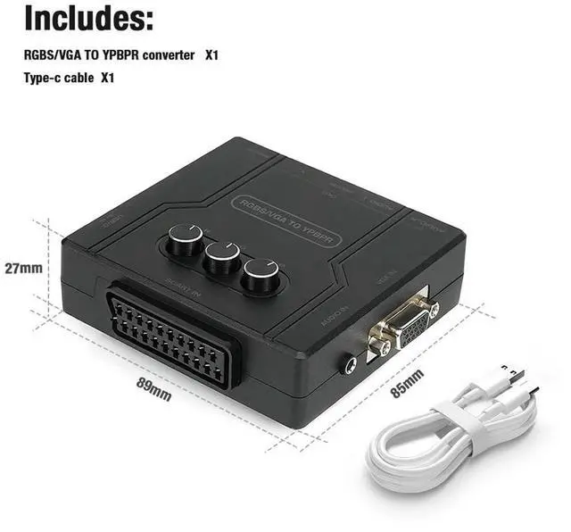 Alt view image 4 of 4 - RGBS To Color Difference Component Converter Game Console RGBS VGA SCART TO YPBPR Color Difference Converter Video Adapter