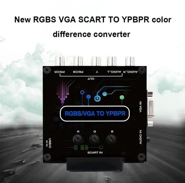 Alt view image 2 of 4 - RGBS To Color Difference Component Converter Game Console RGBS VGA SCART TO YPBPR Color Difference Converter Video Adapter