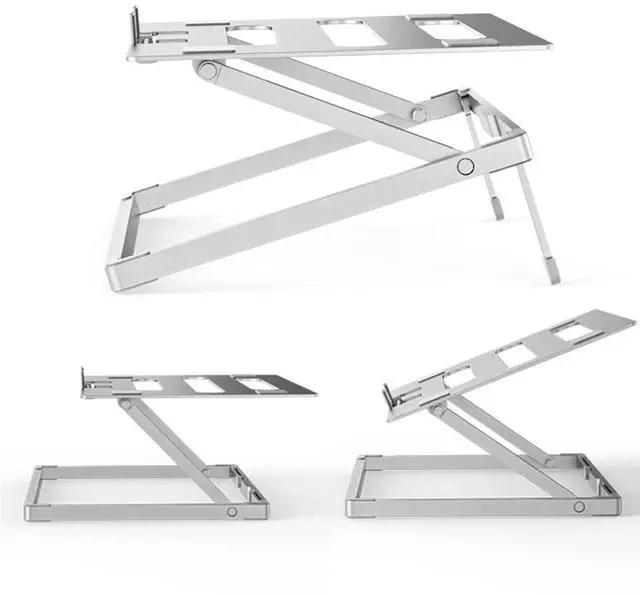 Alt view image 2 of 4 - Portable Laptop Stand Adjustable Height Ergonomic Notebook Holder Foldable Laptop Riser Aluminum Alloy for MacBook/