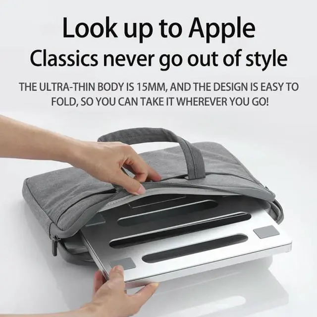 Alt view image 4 of 4 - Portable Laptop Stand Adjustable Height Ergonomic Notebook Holder Foldable Laptop Riser Aluminum Alloy for MacBook/