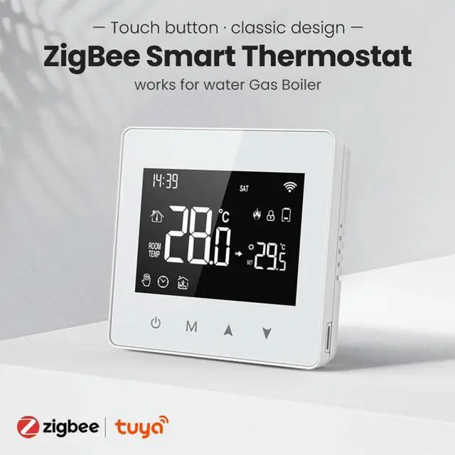 Alt view image 3 of 4 - Tuya Water Gas Boiler Temperature Controller APP Remote Control Zigbee Thermostat Work with Alexa Google Home Yandex