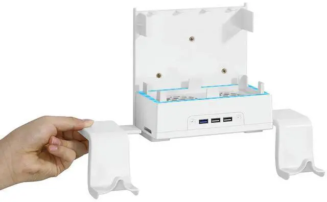 Alt view image 3 of 4 - Dock Mount Supporter Cooling Base Game Handle Rack Radiator Base Holder 7 Lighting Modes for XBOX Series S