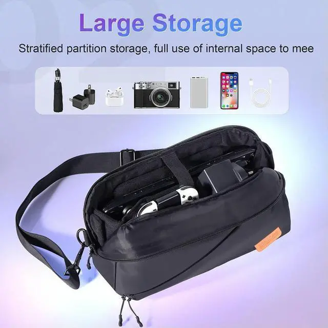 Alt view image 3 of 4 - Carrying Case with Pockets Protective Shoulder Bag Crossbody Shoulder Chest Pouch for Steam Deck/Steam Deck OLED/ROG Ally X
