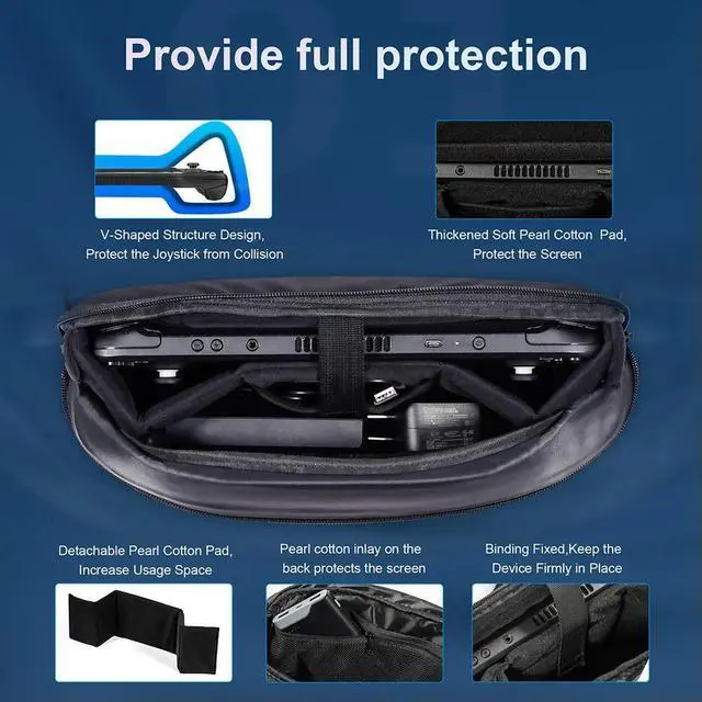 Alt view image 4 of 4 - Carrying Case with Pockets Protective Shoulder Bag Crossbody Shoulder Chest Pouch for Steam Deck/Steam Deck OLED/ROG Ally X