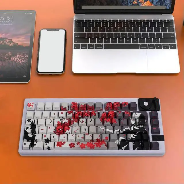 Alt view image 3 of 4 - 129 Key Raven Sakura Keycap Set Dye Sub Keycaps PBT Keycaps Customized Keycaps Anime Keycaps Mechanical Keyboard Accessories