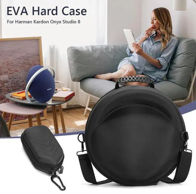 Alt view image 3 of 4 - EVA Hard Carrying Case Shockproof Shoulder Bag Anti-scratch with Shoulder Strap for Harman Kardon Onyx Studio 8 Wireless Speaker