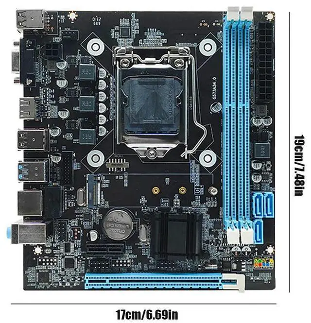 Alt view image 4 of 4 - H81 Computer Motherboard Support SATA 3.0 2.0 Micro-ATX A1150 Desktop Computer Mainboard PCI Express X16 X1 M.2 Nvme/NGFF Slot