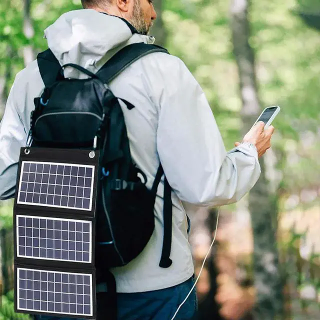 Alt view image 3 of 5 - Dual USB Portable Solar Charger with 2 Buckles Foldable Charger Solar Panel 30/40/50W for Tourism Camping Hiking
