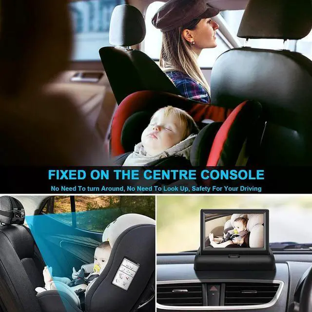 Alt view image 3 of 4 - 4.3 Inch HD Safety Car Seat Mirror Camera Waterproof Baby Car Mirror 150 Wide View 8LED IR Night Vision Headrest Monitor Display