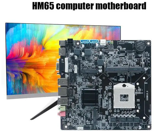 Alt view image 3 of 4 - HM65 Micro-ITX Motherboard All-in-1 A988 Desktop Motherboard M.2 SATA MSATA USB2.0 VGA HDMI-Compatible PC Motherboard