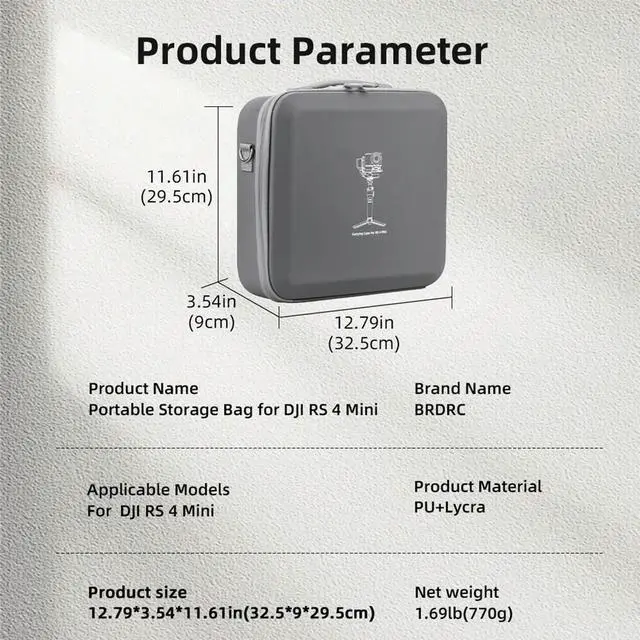 Alt view image 4 of 4 - For RS 4 Mini Carrying Case PU Protective Travel Box Anti-Scratch Handbag Protective Case for RS 4 Mini Accessories Case