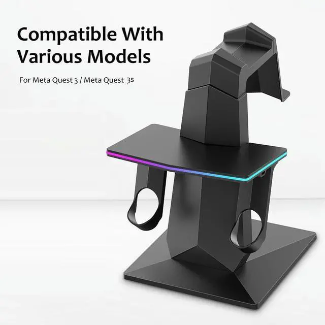 Alt view image 3 of 4 - RGB Charging Dock VR Headset Charging Station Headset Display Stand and Controller Mount for Quest3S/ for Quest 3