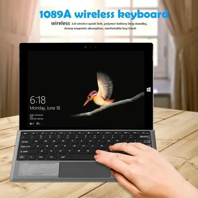 Alt view image 2 of 4 - Ultra-Slim Portable Bluetooth-Compatible Wireless Tablet Keyboard for Surface Pro 3/4/5/6/7 for Office Desktop  Tool
