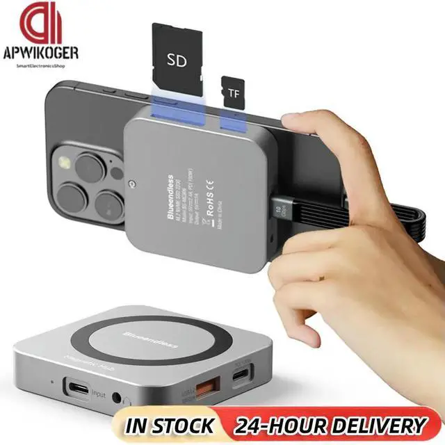 Main image of 8 in 1 USB C Hub with M.2 NVMe/SATA SSD Enclosure SD Docking Station 4K 60Hz HDMI-Compatible Aluminum Alloy USB-C 3.2&USB-A 3.2