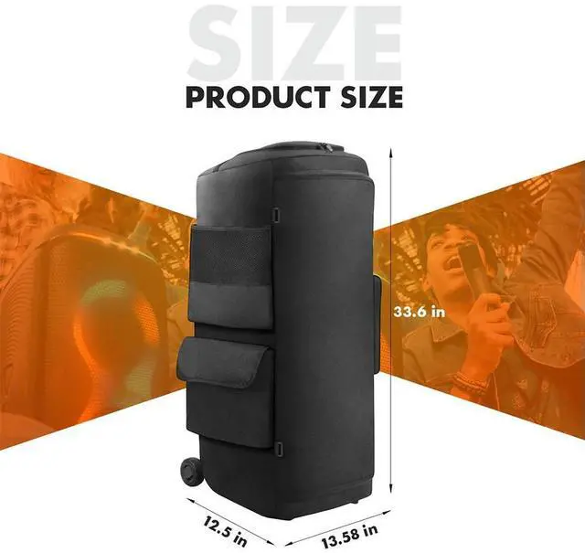 Alt view image 4 of 4 - Party Speaker Dust Cover Waterproof Padded Speaker Protective Cover Nylon Double-Sided Speaker Bag for JBL Party Box 710