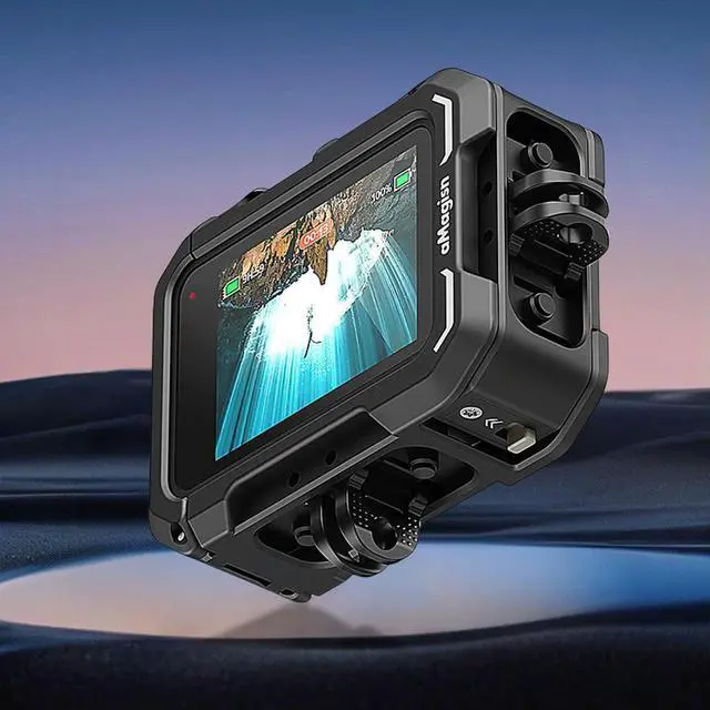 Alt view image 3 of 4 - l Case Aluminum Cage for Max Lens Mod Video Light Quick Release Vertical Mount Kit Camera Cage for GoPro Hero13 12 11 10 9