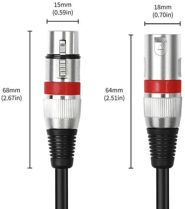 Alt view image 4 of 4 - 10 Pack XLR Cable 1.5M Male To Female 3 Pins Balanced Shielded XLR Microphone Cable for Audio Mixer Speaker System Radio Station