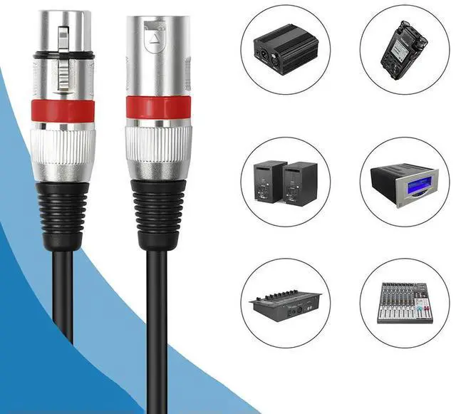 Alt view image 2 of 4 - 10 Pack XLR Cable 1.5M Male To Female 3 Pins Balanced Shielded XLR Microphone Cable for Audio Mixer Speaker System Radio Station