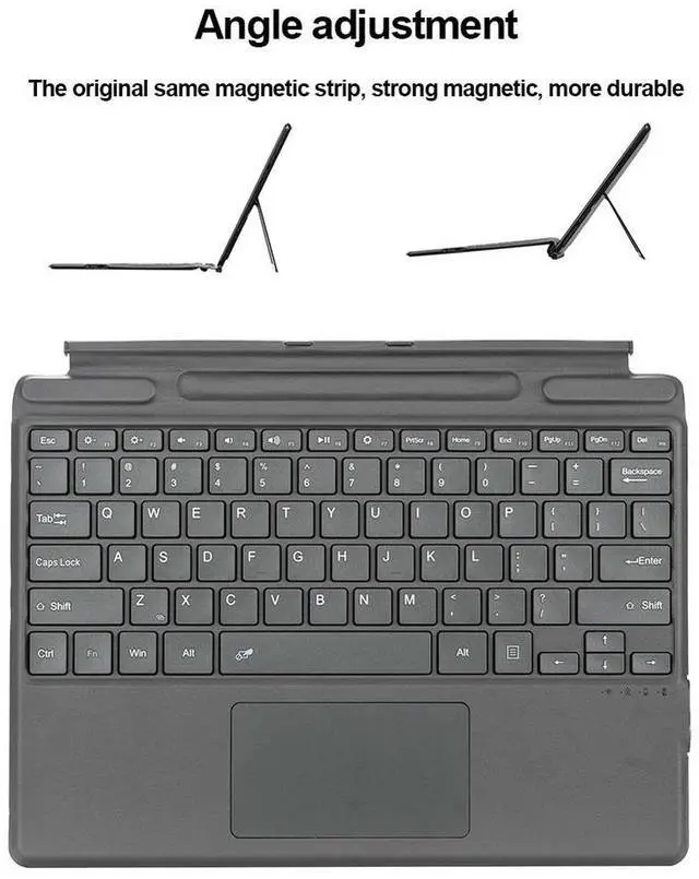 Alt view image 3 of 4 - 3 Light Modes Bluetooth-compatible 5.0 Keyboard Tablet Keyboard 10m Operating Distance Magnetic Keyboard for Surface Pro8/X/Pro9