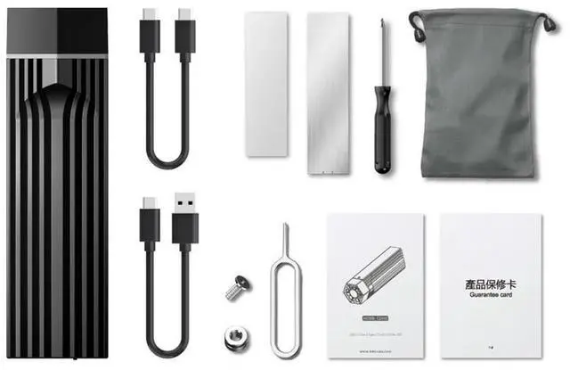 Alt view image 4 of 4 - RGB SSD Case Aluminum Alloy JMS583 10Gbps External Adapter with Cooling Fan High Speed Write Protection Switch for M Key/B M Key