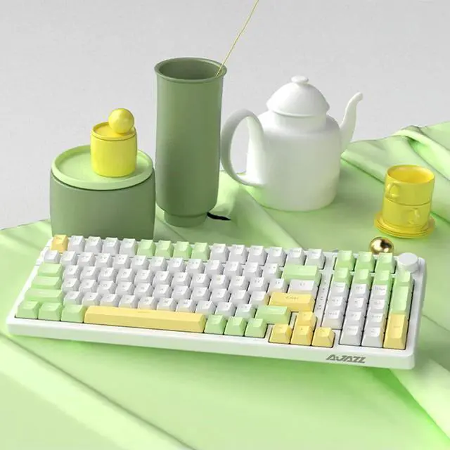 Alt view image 2 of 4 - 99 Keys Hot Swappable Keyboard PBT Keycaps AK992 for Laptop (Red Switch)