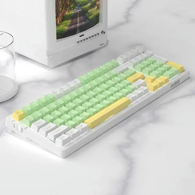 Alt view image 3 of 4 - 99 Keys Hot Swappable Keyboard PBT Keycaps AK992 for Laptop (Red Switch)