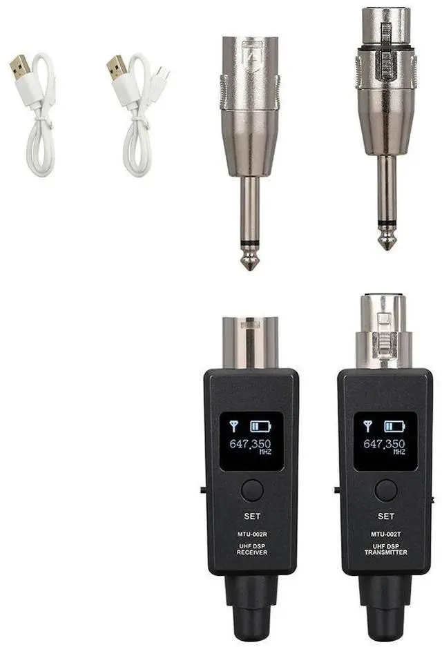 Alt view image 4 of 4 - Micphone Wireless System Transmitter Receiver for Dynamic Mic Mic/Line Two Modes
