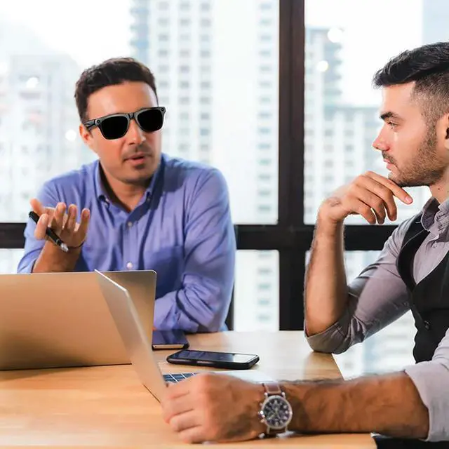 Alt view image 3 of 4 - AI Translation Glasses with Flash Light Sports Video Glasses 1M High Definition Pixel Translation Sunglasses for Trade Business