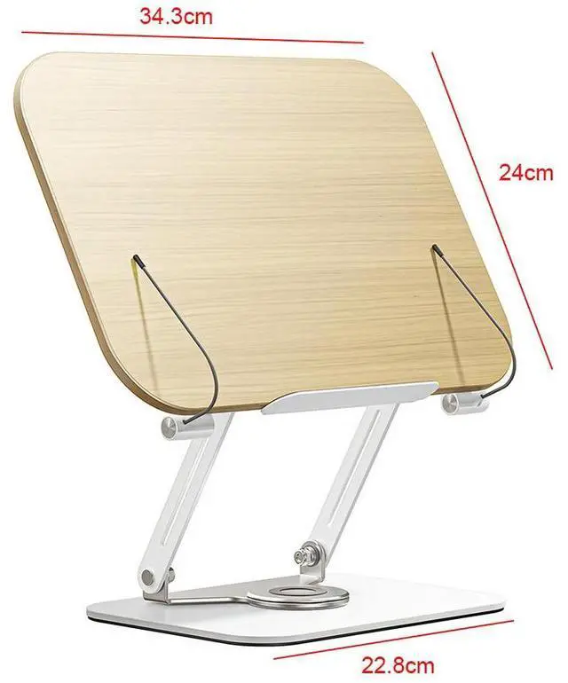 Alt view image 4 of 7 - Book Stand for Reading Adjustable Book Holder with 360 Degree Rotating Base Foldable Desktop Riser for Laptop Recipe