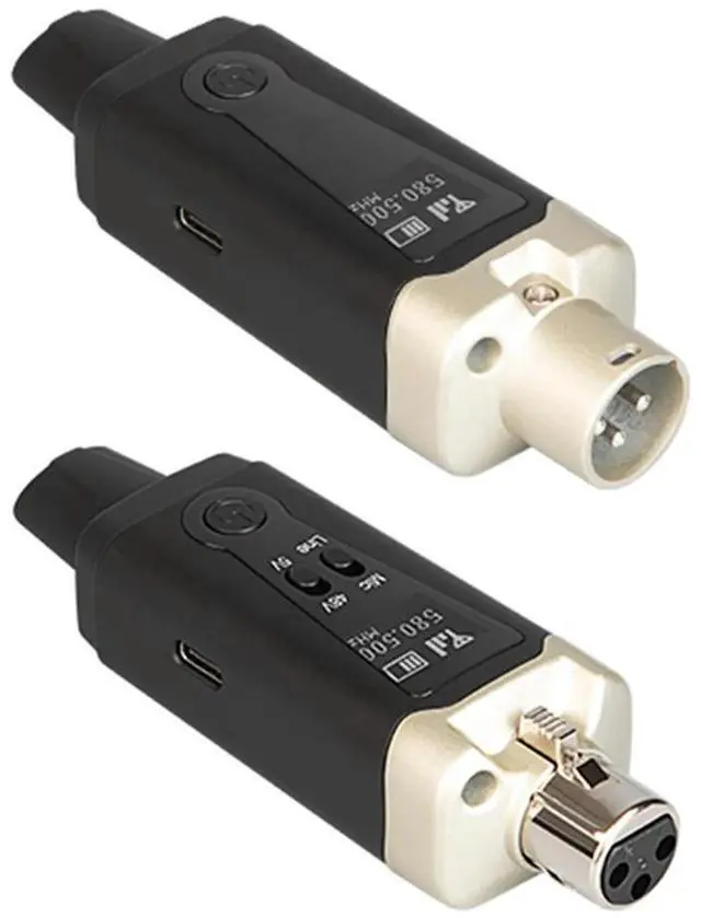 Alt view image 4 of 7 - UHF Wireless Mic System Converter 500-980MHz Mic System Converter Transmitter 1000mAh HD Display Screen for Live Streaming Mixer