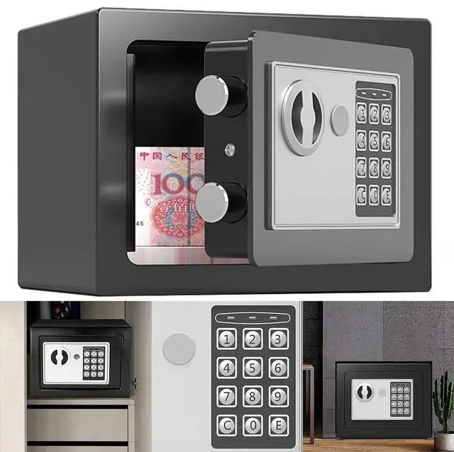 Alt view image 2 of 7 - Small Safe Box with Keys Household Money Bank Lockable Password Security Box Steel for Store Money Jewelry Document