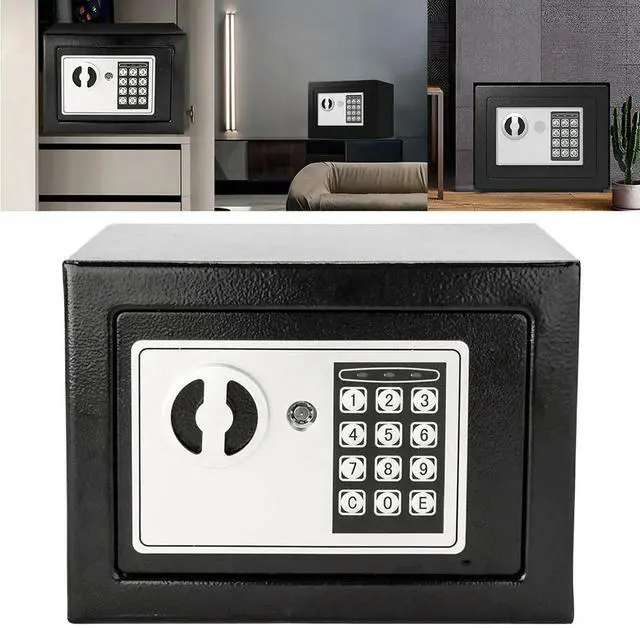 Alt view image 4 of 7 - Small Safe Box with Keys Household Money Bank Lockable Password Security Box Steel for Store Money Jewelry Document