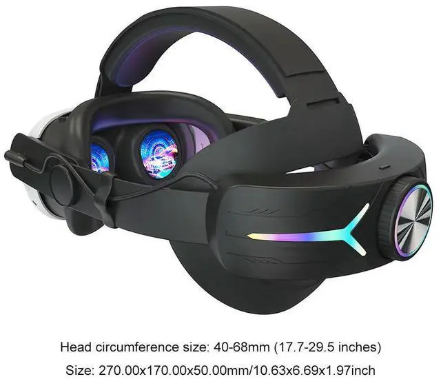 Alt view image 4 of 4 - 8 in 1 VR Accessories Bundle Front Shell Cover RGB Head Strap Face Cover Controller Grips Cover Rocker Cap for Quest 3