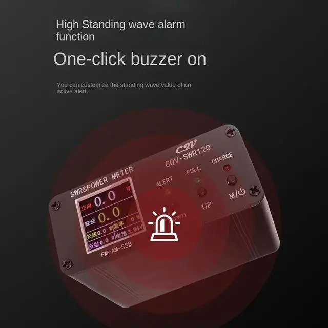 Alt view image 2 of 4 - CQV-SWR120 SWR Power Meter 240 * 240 Full Color HD Display FM-AM-SSB Portable Standing Wave Meter LED Indicator 120W 1.8-54Mhz