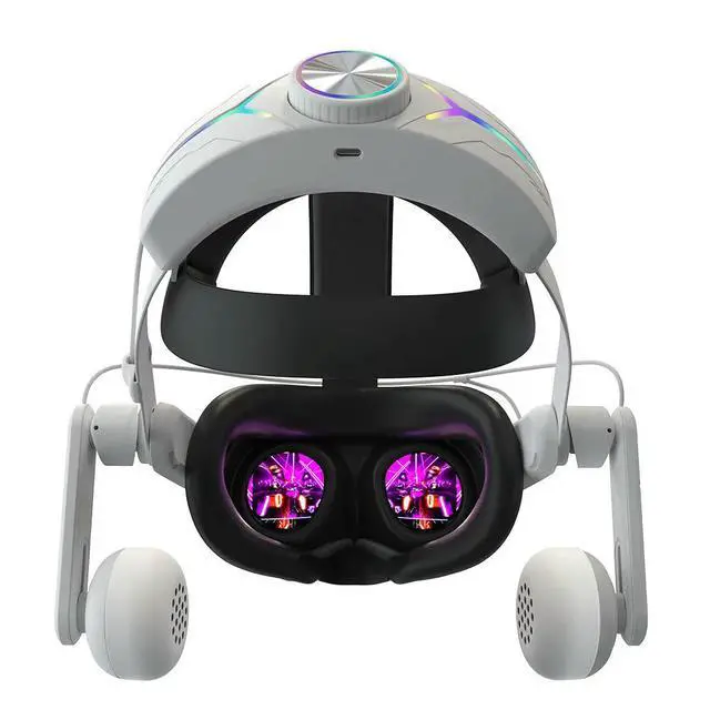 Alt view image 2 of 4 - Headphones VR Replacement Elite Head Strap Comfortable Adjustable Alternative Head Strap RGB Light for Quest 3 VR Glasses