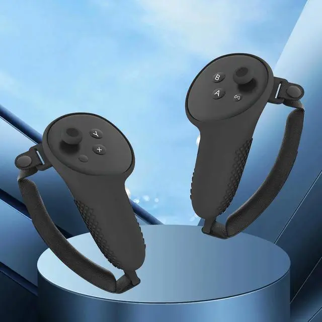 Alt view image 2 of 4 - 8 in 1 VR Accessories Bundle Front Shell Cover RGB Head Strap Face Cover Controller Grips Cover Rocker Cap for Quest 3