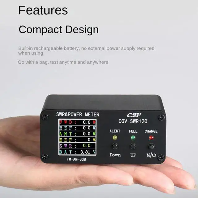 Alt view image 3 of 4 - CQV-SWR120 SWR Power Meter 240 * 240 Full Color HD Display FM-AM-SSB Portable Standing Wave Meter LED Indicator 120W 1.8-54Mhz