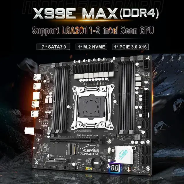 Alt view image 4 of 4 - X99E MAX Computer Motherboard A2011-3 PC Mainboard Desktop Mainboard 8*DDR4 NVME/SATA M.2 USB2.0 SATA 3.0 PCIE3.0 X16/x4