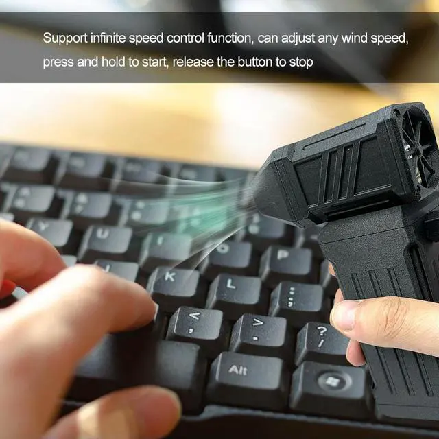 Alt view image 4 of 4 - Turbo Violent Fan Speed Adjustable Powerful Blower 110000RPM Portable Turbo Fan 45M/S Built-In for PC Keyboard Camera