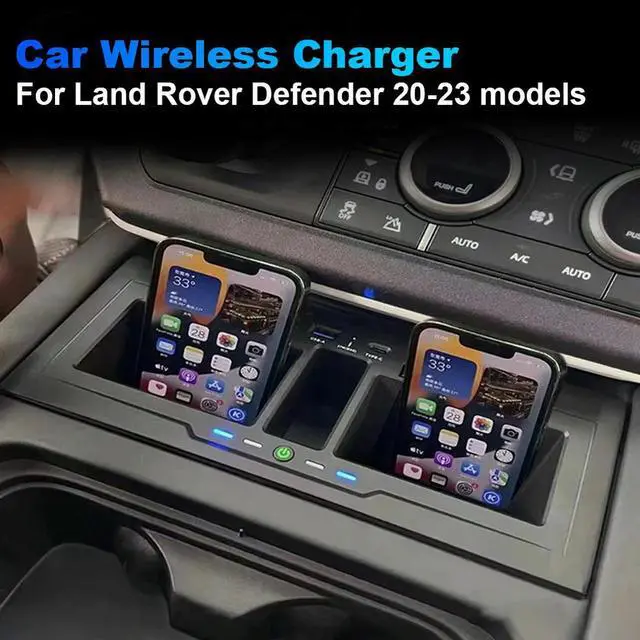 Alt view image 2 of 4 - Fast Charger Tray Pad QC3.0 Car Wireless Charger Fast Phone Charger Car Charging Pad Panel for Land Rover Defender 110 130 20-23