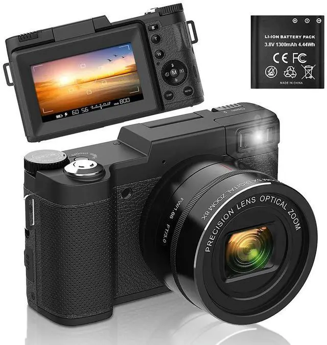Main image of 4K 48MP Camera Auto Focus Compact Camera with & Flash Photo Camera 3.0inch IPS Screen for Teens Beginners Adults