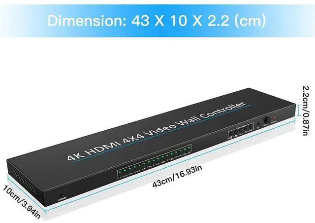 Alt view image 4 of 4 - 4K HDMI 4x4 Video Wall Controller 1 HDMI Input & 16 Output Screen Splicing Splicer Box TV Stitching Processor for TV Splicing