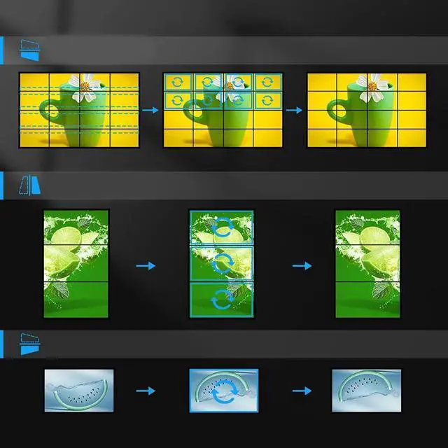 Alt view image 3 of 4 - 4K HDMI 4x4 Video Wall Controller 1 HDMI Input & 16 Output Screen Splicing Splicer Box TV Stitching Processor for TV Splicing