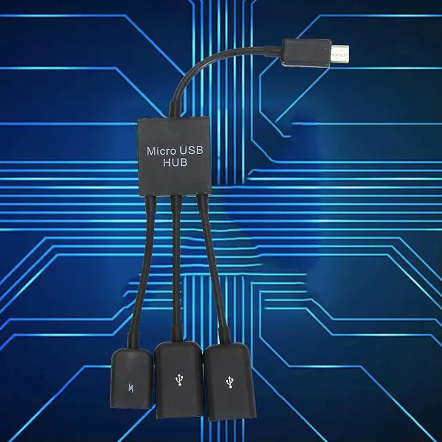 Alt view image 5 of 7 - 3 in 1 Micro USB HUB Double USB 2.0 Host OTG Adapter Cable Male To Female Dual Micro USB 2.0 Host OTG Hub Adapter for