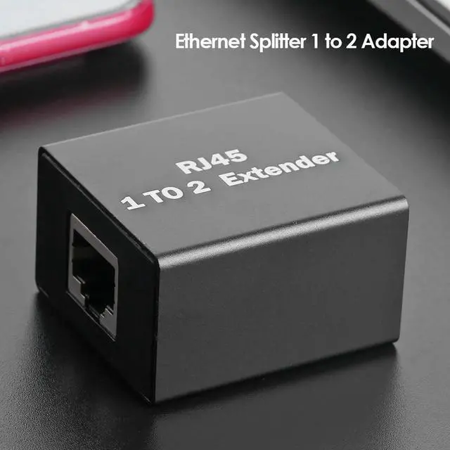 Alt view image 7 of 7 - Ethernet Network Adapter Cable Connector Ports Coupler 1 To 2 Way RJ45 Extender for Household Computer Safety Parts