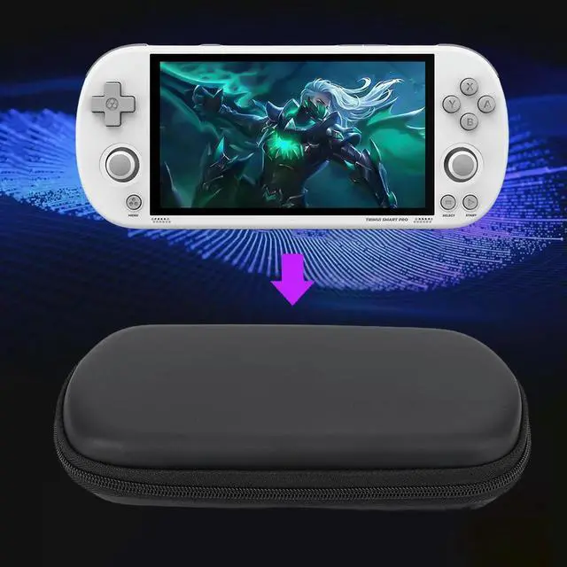 Alt view image 7 of 7 - Handheld Game Console Case with Tempered Glass Film EVA Protective Case Shockproof for Trimui Pro Handheld Game Console