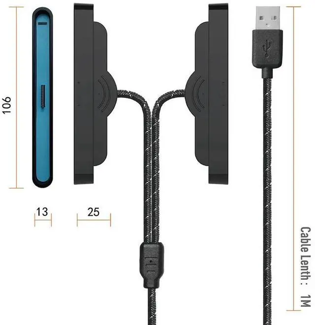 Alt view image 4 of 7 - Charging Cable Portable Charger Cable 2 in 1 Controller Charger for Nintendo Switch2 Joy-Con Controllers