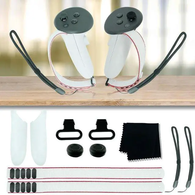 Main image of VR Headset Accessories Set Adjustable Active Straps Replacement Kit l Ring Buckle Joystick Caps for Quest 3 Controller